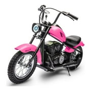 M optimized Electric Motorcycle for Kids, 24V 250W Kids Electric Dirt Bike, Two Speed Max Up to 14MPH \u0026 60 Minutes Continuous, with LED Lights, Leather Seat, Rear Brake, Electric Motorbike for Teens